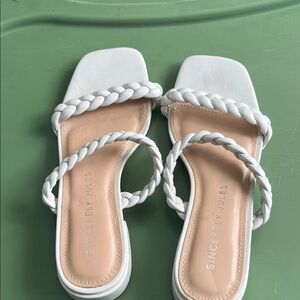 Sincerely Jules Elegant White Braided Sandals